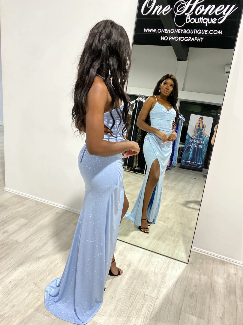 Honey Couture CRISTELLA Baby Blue Crystal Feature Mermaid Formal Gown NEW ARRIVALS 5 Honey Couture CRISTELLA Baby Blue Crystal Feature Mermaid Formal Gown NEW ARRIVALS