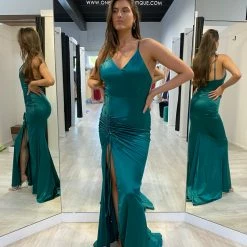 NEW ARRIVALS Honey Couture SIBYLLE Emerald Green Silky Mermaid Formal Dress