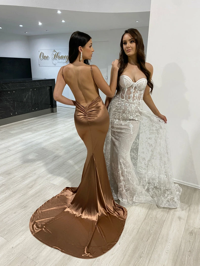 NEW ARRIVALS Honey Couture MILEE Copper Low Back Mermaid Formal Dress 3 NEW ARRIVALS Honey Couture MILEE Copper Low Back Mermaid Formal Dress