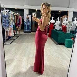 Honey Couture HARLOW Burgundy Cowl Neck Formal Dress NEW ARRIVALS