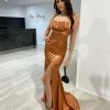 Honey Couture JENNA Sienna Silky Mermaid Gown