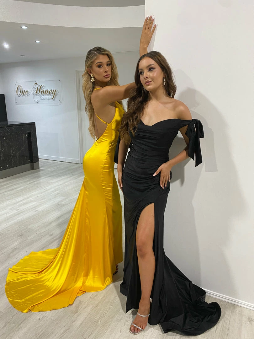 Honey Couture BELLE Black Off Shoulder Mermaid Formal Dress NEW ARRIVALS 4 Honey Couture BELLE Black Off Shoulder Mermaid Formal Dress NEW ARRIVALS