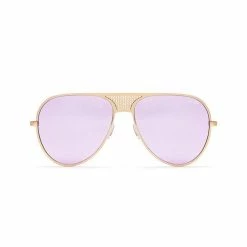 ACCESSORIES Quay Australia X Kylie Jenner ICONIC Gold & Purple Mirror Designer Sunglasses