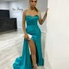 NEW ARRIVALS Honey Couture CECILA Teal Diamante Bustier Formal Dress
