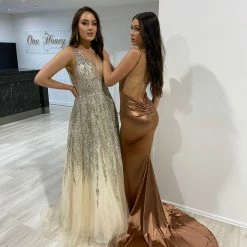 NEW ARRIVALS Honey Couture MILEE Copper Low Back Mermaid Formal Dress 10 NEW ARRIVALS Honey Couture MILEE Copper Low Back Mermaid Formal Dress