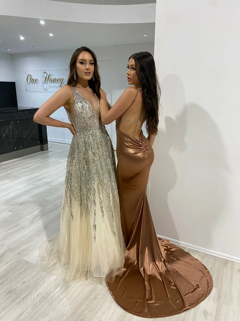 NEW ARRIVALS Honey Couture MILEE Copper Low Back Mermaid Formal Dress 5 NEW ARRIVALS Honey Couture MILEE Copper Low Back Mermaid Formal Dress