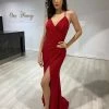 Honey Couture The BELINDA Red Ruching Mermaid Evening Gown Dress NEW ARRIVALS