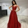 Honey Couture GRETCHEN Red Glitter Ball Gown Formal Dress NEW ARRIVALS