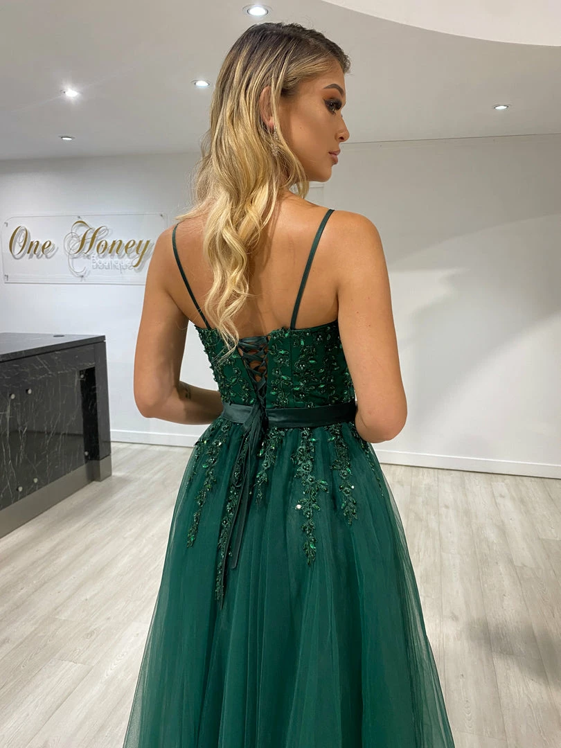 Honey Couture Made To Your Measurements NEW ARRIVALS Honey Couture MAXINE Beaded Bustier Tulle Applique Formal Dress 6 Honey Couture Made To Your Measurements NEW ARRIVALS Honey Couture MAXINE Beaded Bustier Tulle Applique Formal Dress