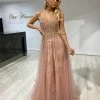 Honey Couture NORA Rose Gold Tulle Glitter Corset Formal Dress NEW ARRIVALS