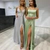 NEW ARRIVALS Honey Couture XENIA Sage Green Tie Up Formal Bridesmaid Dress