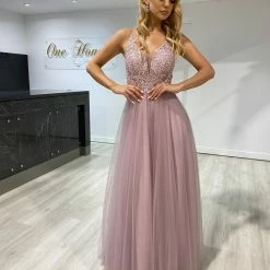 Honey Couture INEZ Blush Pink Tulle Lace Gown Formal Dress NEW ARRIVALS 7 Honey Couture INEZ Blush Pink Tulle Lace Gown Formal Dress NEW ARRIVALS