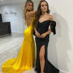 Honey Couture BELLE Black Off Shoulder Mermaid Formal Dress NEW ARRIVALS 8 Honey Couture BELLE Black Off Shoulder Mermaid Formal Dress NEW ARRIVALS