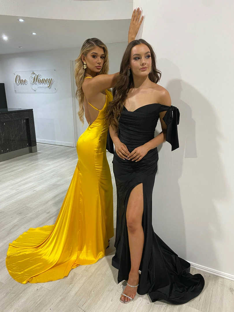 Honey Couture BELLE Black Off Shoulder Mermaid Formal Dress NEW ARRIVALS 5 Honey Couture BELLE Black Off Shoulder Mermaid Formal Dress NEW ARRIVALS