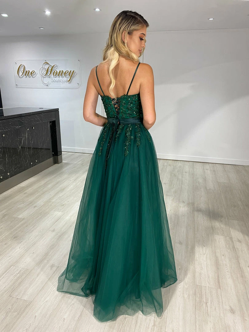 Honey Couture Made To Your Measurements NEW ARRIVALS Honey Couture MAXINE Beaded Bustier Tulle Applique Formal Dress 4 Honey Couture Made To Your Measurements NEW ARRIVALS Honey Couture MAXINE Beaded Bustier Tulle Applique Formal Dress