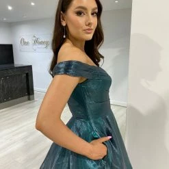 Honey Couture SARIA Emerald Green Shimmer Ballgown Formal Dress NEW ARRIVALS