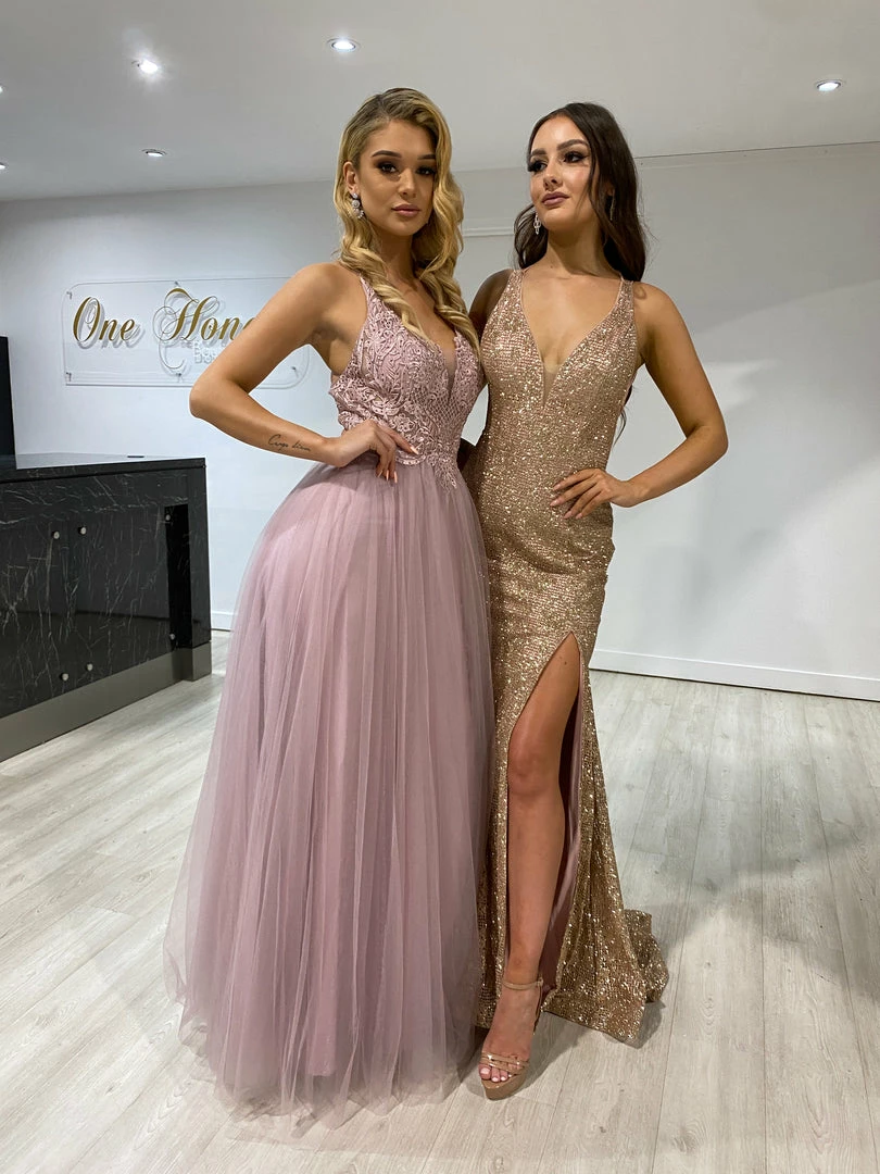 Honey Couture INEZ Blush Pink Tulle Lace Gown Formal Dress NEW ARRIVALS 3 Honey Couture INEZ Blush Pink Tulle Lace Gown Formal Dress NEW ARRIVALS