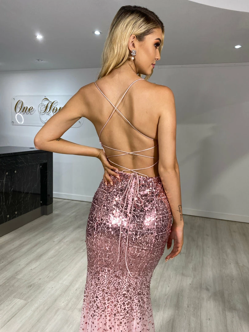 One Honey Boutique Honey Couture KALLIE Pink Sequin Ombre Corset Formal Dress NEW ARRIVALS 6 One Honey Boutique Honey Couture KALLIE Pink Sequin Ombre Corset Formal Dress NEW ARRIVALS
