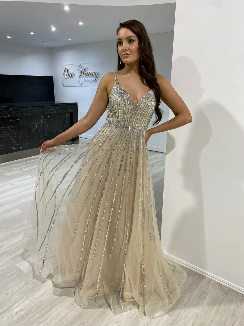 Honey Couture CHARLISE A Line Diamante Ballgown Formal Dress NEW ARRIVALS 3 Honey Couture CHARLISE A Line Diamante Ballgown Formal Dress NEW ARRIVALS