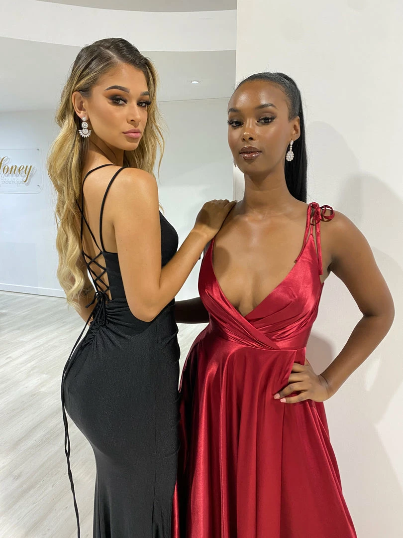 Honey Couture SOLANGE Black Corset Ruched Formal Gown Dress NEW ARRIVALS 4 Honey Couture SOLANGE Black Corset Ruched Formal Gown Dress NEW ARRIVALS