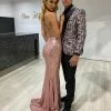 One Honey Boutique The NIKEETA Pink Sequin Corset Back Mermaid Formal Gown NEW ARRIVALS