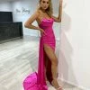 Honey Couture GIGI Fuchsia Hot Pink Corset Sparkle Bustier Strapless Mermaid Formal Gown Dress NEW ARRIVALS