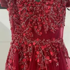 Honey Couture Made To Your Measurements NEW ARRIVALS Honey Couture CHYANNA Beaded Tulle Applique Made To Order Formal Dress