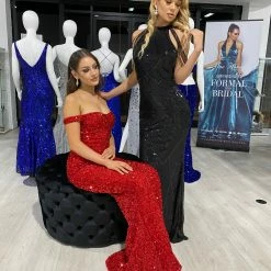 Honey Couture ZANDILIE Black Beaded Shoulder Sequin Formal Gala Dress NEW ARRIVALS 7 Honey Couture ZANDILIE Black Beaded Shoulder Sequin Formal Gala Dress NEW ARRIVALS