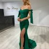 NEW ARRIVALS Honey Couture BELLE Green Off Shoulder Mermaid Formal Dress