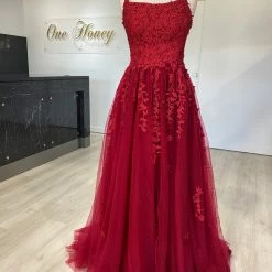 Honey Couture Made To Your Measurements Honey Couture LULU Polka Dot Beaded Tulle Applique Ballgown Formal Dress NEW ARRIVALS