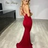 NEW ARRIVALS Honey Couture TEEGAN Burgundy Cowl Neck Mermaid Formal Dress