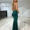 One Honey Boutique The NIKEETA Emerald Green Sequin Corset Back Mermaid Formal Gown