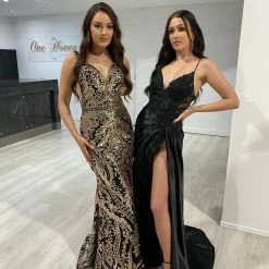 NEW ARRIVALS Honey Couture GLIMMER Black & Gold Sequin Glitter Formal Dress 10 NEW ARRIVALS Honey Couture GLIMMER Black & Gold Sequin Glitter Formal Dress