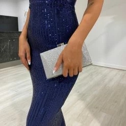 Honey Couture SHAYE Navy Blue Sequin Dress NEW ARRIVALS