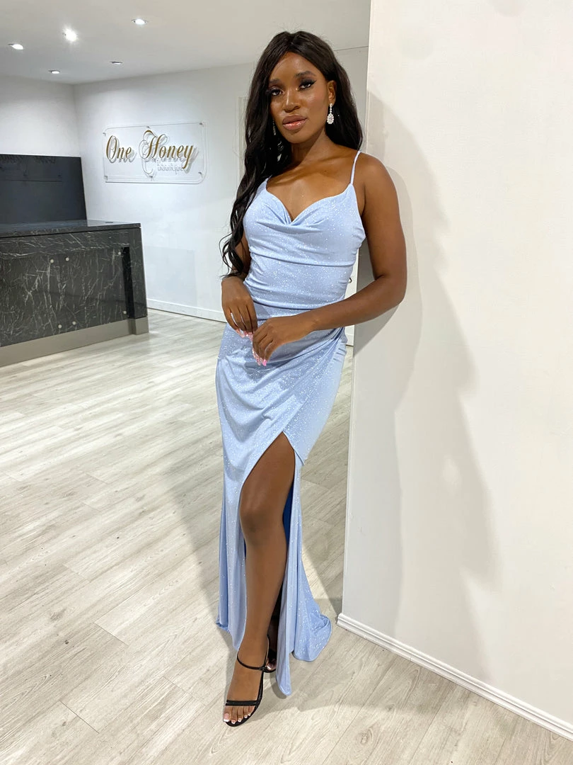 Honey Couture CRISTELLA Baby Blue Crystal Feature Mermaid Formal Gown NEW ARRIVALS 6 Honey Couture CRISTELLA Baby Blue Crystal Feature Mermaid Formal Gown NEW ARRIVALS