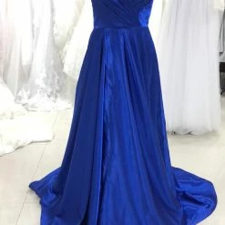 Honey Couture Made To Your Measurements Honey Couture TAHLIA Satin Full Skirt Formal Dress