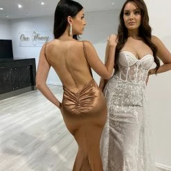 NEW ARRIVALS Honey Couture MILEE Copper Low Back Mermaid Formal Dress 13 NEW ARRIVALS Honey Couture MILEE Copper Low Back Mermaid Formal Dress