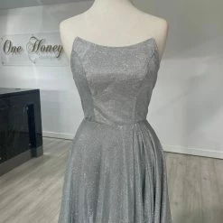 Honey Couture Made To Your Measurements Honey Couture PAM Strapless Bustier Corset Lace Up Back Formal Dress NEW ARRIVALS