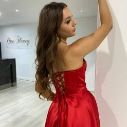 Honey Couture Made To Your Measurements Honey Couture TORI Strapless Bustier Bridal Satin Formal Dress NEW ARRIVALS