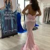NEW ARRIVALS Honey Couture MILEE Baby Pink Low Back Mermaid Leg Split Dress