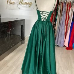 Honey Couture Made To Your Measurements Honey Couture DANIELLA V Front Corset Lace Up Back W Skirt Formal Dress NEW ARRIVALS