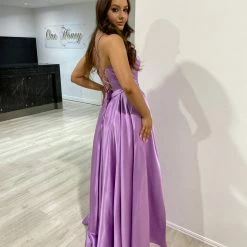 Honey Couture Made To Your Measurements Honey Couture DANIELLA V Front Corset Lace Up Back W Skirt Formal Dress NEW ARRIVALS