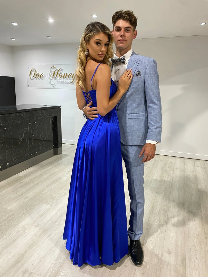 Honey Couture Made To Your Measurements Honey Couture TANAH Lace Up Back Pintuck Satin A Line Formal Dress NEW ARRIVALS 3 Honey Couture Made To Your Measurements Honey Couture TANAH Lace Up Back Pintuck Satin A Line Formal Dress NEW ARRIVALS