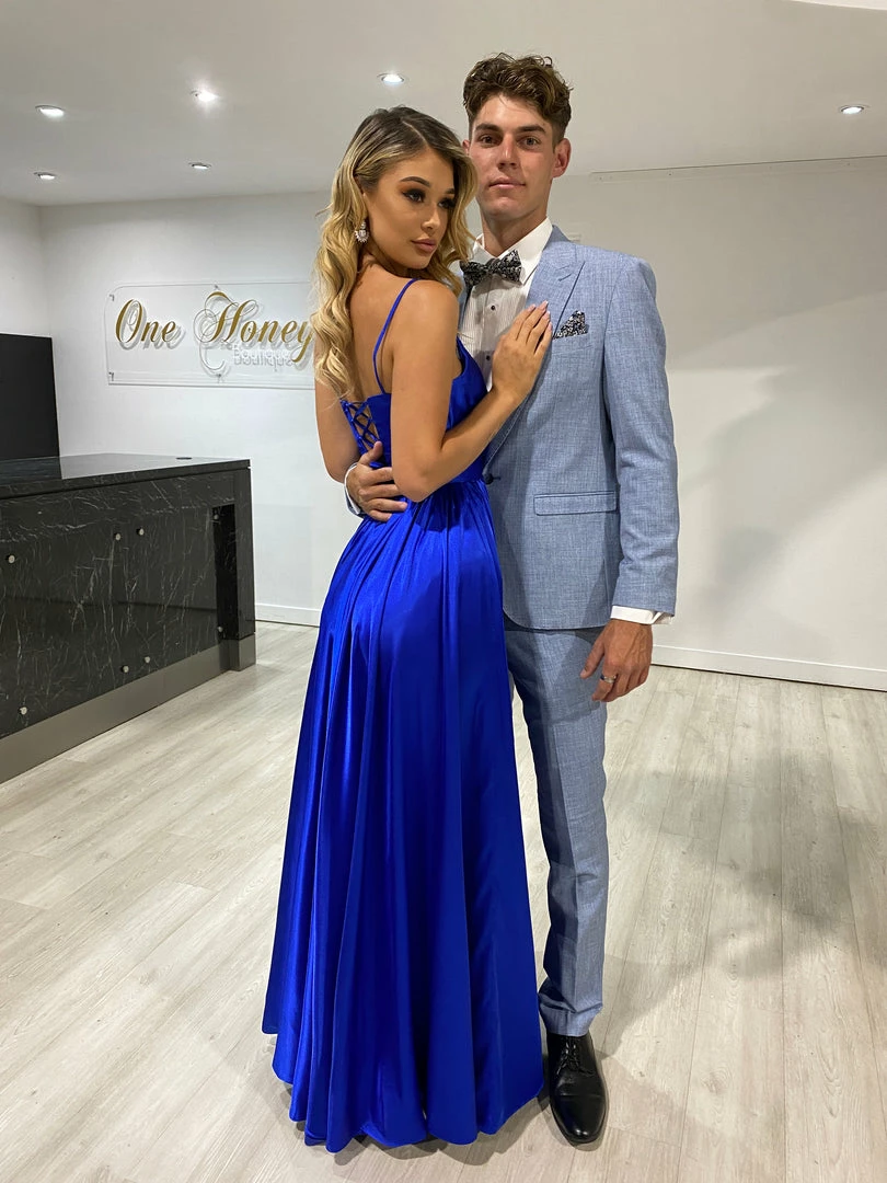 Honey Couture Made To Your Measurements Honey Couture TANAH Lace Up Back Pintuck Satin A Line Formal Dress NEW ARRIVALS 6 Honey Couture Made To Your Measurements Honey Couture TANAH Lace Up Back Pintuck Satin A Line Formal Dress NEW ARRIVALS