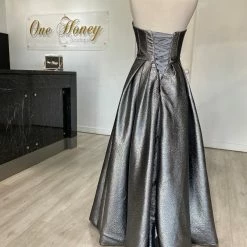 Honey Couture TORI Metallic Fabric Formal Dress NEW ARRIVALS