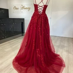 Honey Couture Made To Your Measurements Honey Couture LULU Polka Dot Beaded Tulle Applique Ballgown Formal Dress NEW ARRIVALS