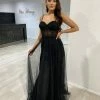 Honey Couture NOELLA Black Glitter Tulle Bustier Formal Dress NEW ARRIVALS