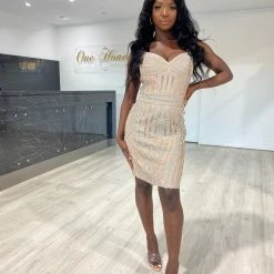 Honey Couture DIAMONDS Gold Sequin Mini Dress NEW ARRIVALS