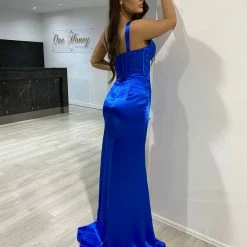 NEW ARRIVALS Honey Couture SASHA Royal Blue Satin Corset Leg Split Formal Dress 15 NEW ARRIVALS Honey Couture SASHA Royal Blue Satin Corset Leg Split Formal Dress