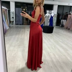 Honey Couture XENIA Burgundy Tie Up Formal Bridesmaid Dress NEW ARRIVALS